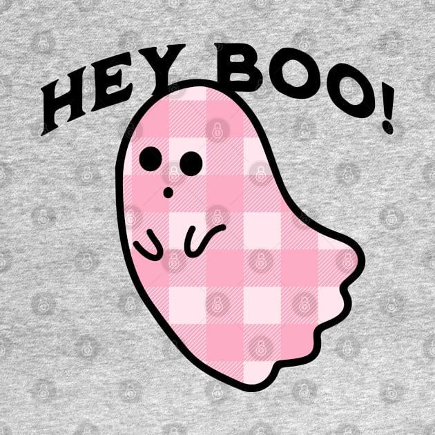 Hey Boo Ghost Pastel Goth Pink Creepy Cute Halloween by OrangeMonkeyArt